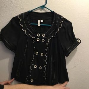 Sine linen top size 8 black